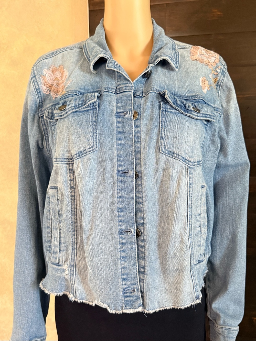 Upcycled Cosmic Journey Distressed Denim Size XXL - Picture 4 of 7